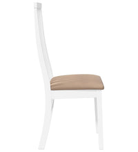 Esszimmerstühle mit Kissen 2 Stk. Weiß Massivholz Gummibaum