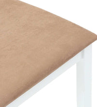 Esszimmerstühle mit Kissen 2 Stk. Weiß Massivholz Gummibaum