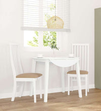 Esszimmerstühle mit Kissen 2 Stk. Weiß Massivholz Gummibaum