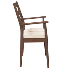 Esszimmerstühle mit Kissen 2 Stk. Braun Massivholz Gummibaum