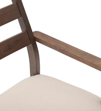 Esszimmerstühle mit Kissen 2 Stk. Braun Massivholz Gummibaum