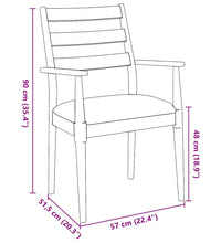 Esszimmerstühle mit Kissen 2 Stk. Braun Massivholz Gummibaum