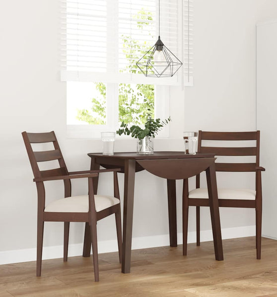 Esszimmerstühle mit Kissen 2 Stk. Braun Massivholz Gummibaum