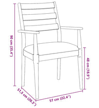 Esszimmerstühle mit Kissen 2 Stk. Braun Massivholz Gummibaum