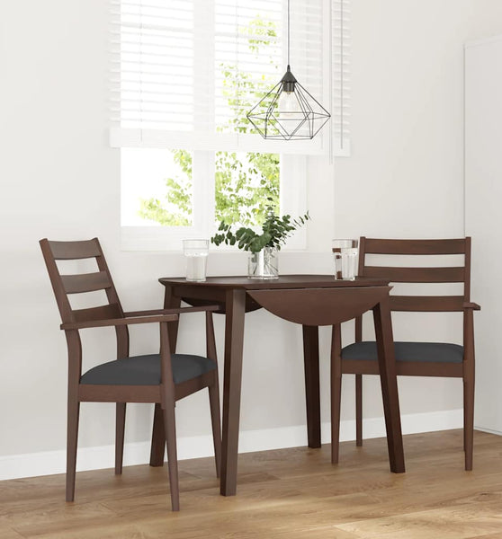 Esszimmerstühle mit Kissen 2 Stk. Braun Massivholz Gummibaum