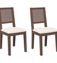 Esszimmerstühle mit Kissen 2 Stk. Braun Massivholz Gummibaum