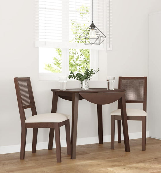 Esszimmerstühle mit Kissen 2 Stk. Braun Massivholz Gummibaum