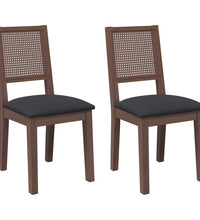 Esszimmerstühle mit Kissen 2 Stk. Braun Massivholz Gummibaum