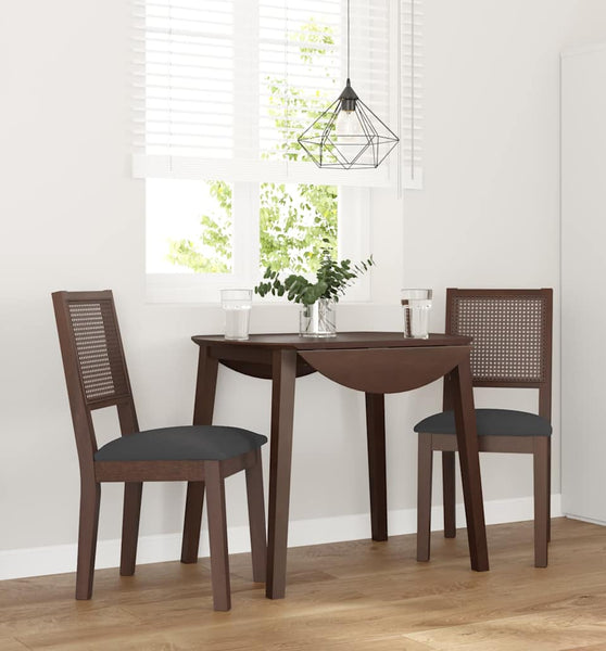 Esszimmerstühle mit Kissen 2 Stk. Braun Massivholz Gummibaum