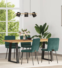 Esszimmerstühle 4 Stk. Dunkelgrün Samt