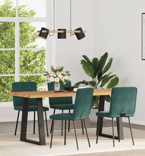 Esszimmerstühle 4 Stk. Dunkelgrün Samt