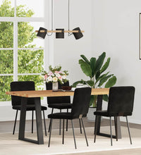 Esszimmerstühle 4 Stk. Schwarz Samt