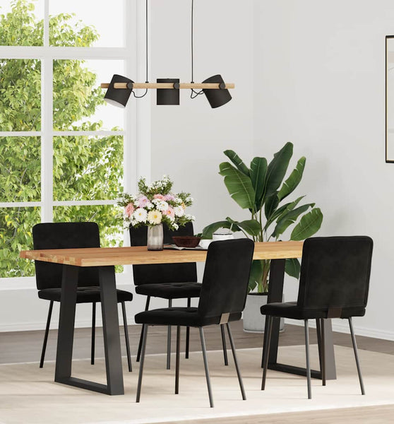 Esszimmerstühle 4 Stk. Schwarz Samt