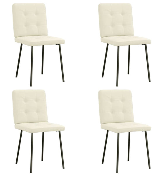 Esszimmerstühle 4 Stk. Creme Samt