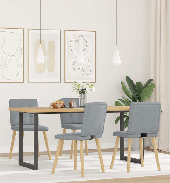 Esszimmerstühle 4 Stk. Hellgrau Stoff