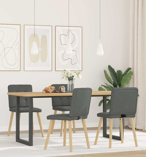 Esszimmerstühle 4 Stk. Dunkelgrau Stoff