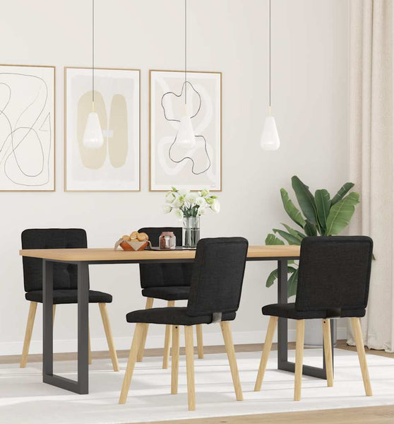 Esszimmerstühle 4 Stk. Schwarz Stoff