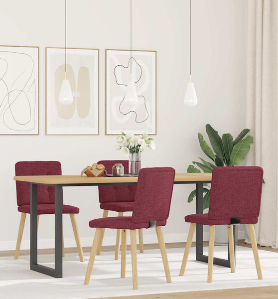 Esszimmerstühle 4 Stk. Weinrot Stoff