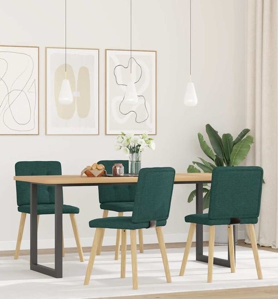 Esszimmerstühle 4 Stk. Dunkelgrün Stoff