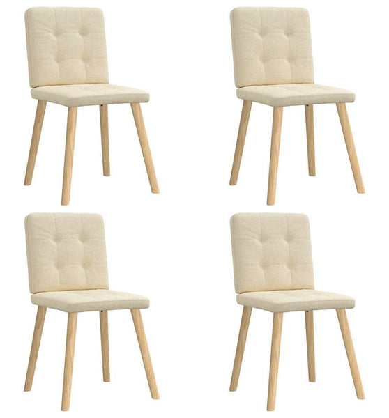 Esszimmerstühle 4 Stk. Creme Stoff