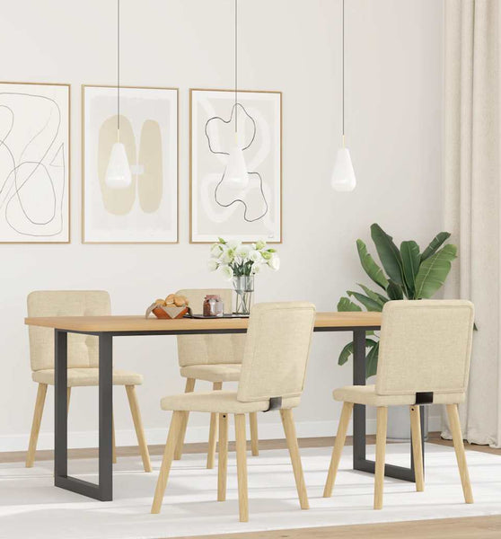 Esszimmerstühle 4 Stk. Creme Stoff