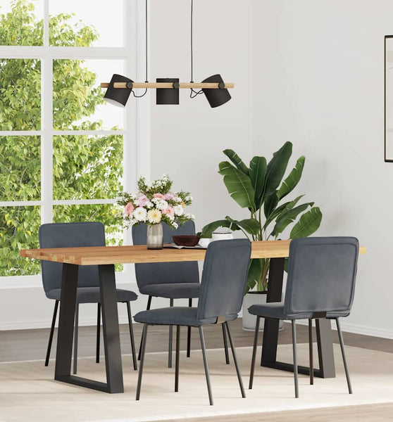 Esszimmerstühle 4 Stk. Dunkelgrau Samt