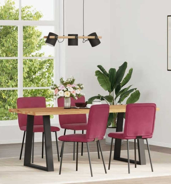 Esszimmerstühle 4 Stk. Weinrot Samt