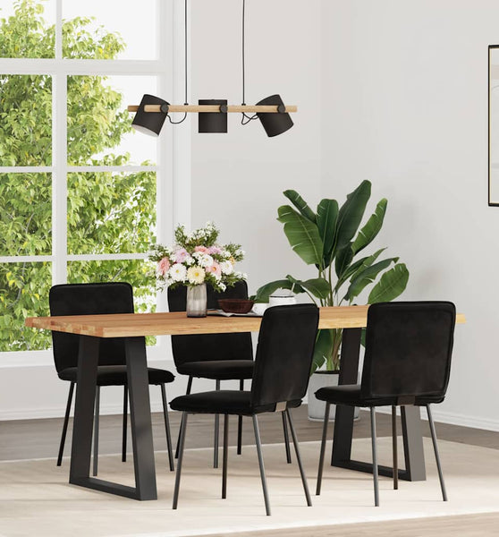 Esszimmerstühle 4 Stk. Schwarz Samt