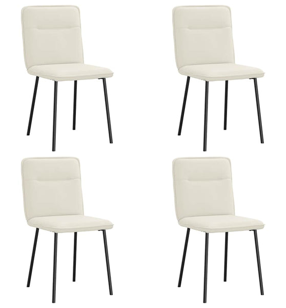 Esszimmerstühle 4 Stk. Creme Samt