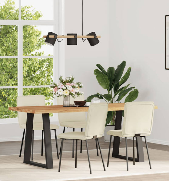 Esszimmerstühle 4 Stk. Creme Samt