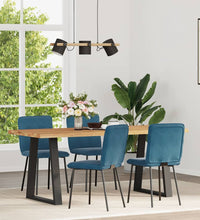 Esszimmerstühle 4 Stk. Blau Samt