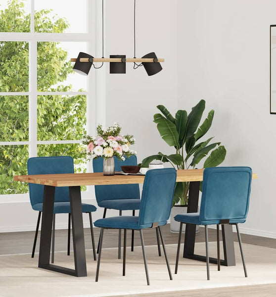 Esszimmerstühle 4 Stk. Blau Samt