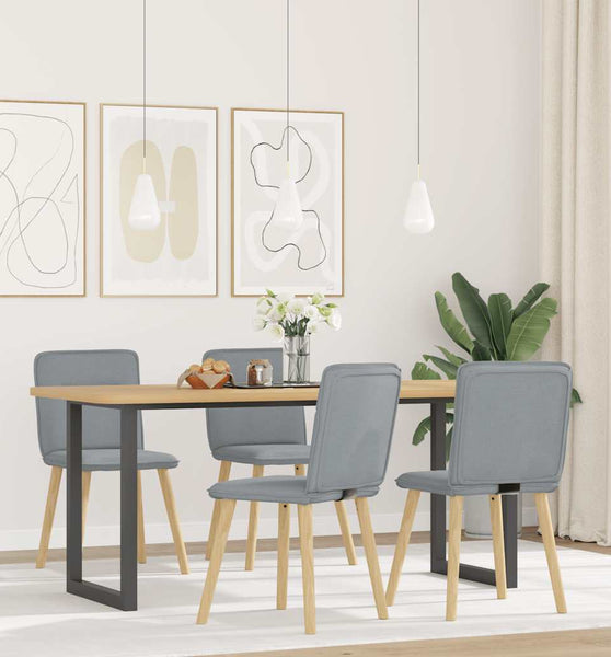 Esszimmerstühle 4 Stk. Hellgrau Stoff
