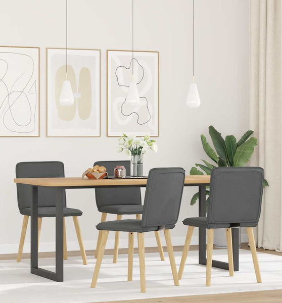 Esszimmerstühle 4 Stk. Dunkelgrau Stoff