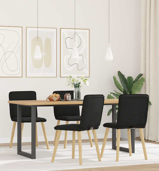 Esszimmerstühle 4 Stk. Schwarz Stoff