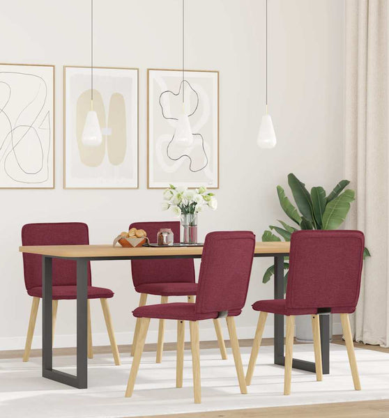 Esszimmerstühle 4 Stk. Weinrot Stoff