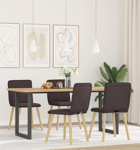 Esszimmerstühle 4 Stk. Dunkelbraun Stoff