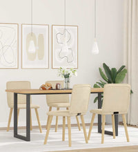 Esszimmerstühle 4 Stk. Creme Stoff