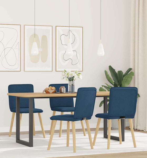 Esszimmerstühle 4 Stk. Blau Stoff