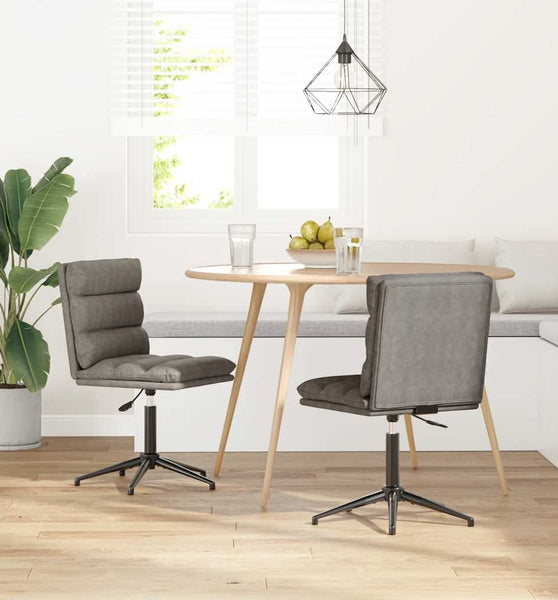 Esszimmerstühle 2 Stk. Grau Kunstleder