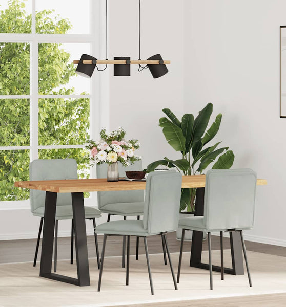 Esszimmerstühle 4 Stk. Hellgrau Samt