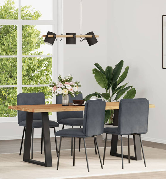 Esszimmerstühle 4 Stk. Dunkelgrau Samt
