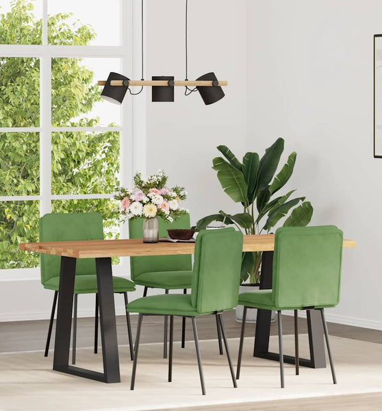 Esszimmerstühle 4 Stk. Hellgrün Samt