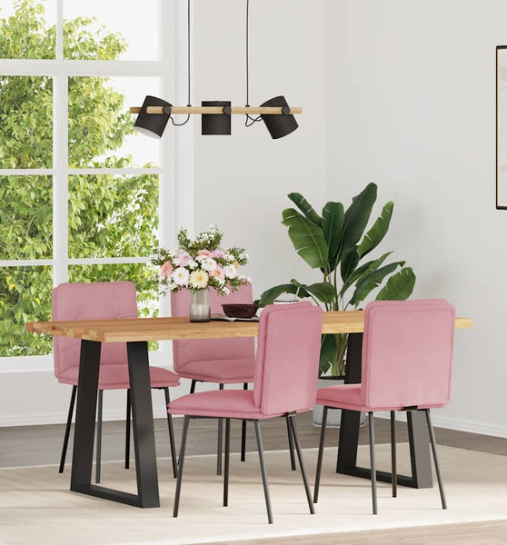 Esszimmerstühle 4 Stk. Rosa Samt
