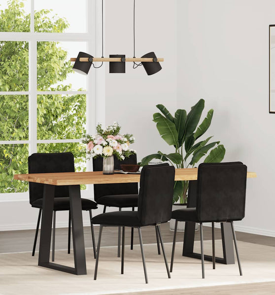 Esszimmerstühle 4 Stk. Schwarz Samt