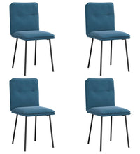 Esszimmerstühle 4 Stk. Blau Samt