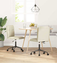 Esszimmerstühle 2 Stk. Creme Kunstleder