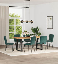 Esszimmerstühle 6 Stk. Dunkelgrün Samt