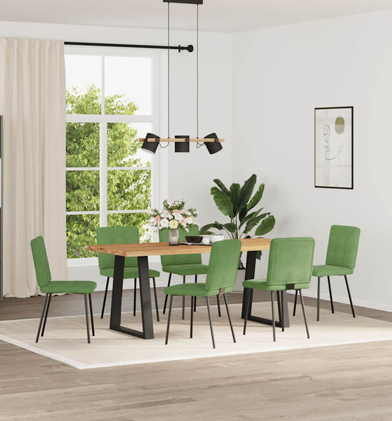 Esszimmerstühle 6 Stk. Hellgrün Samt