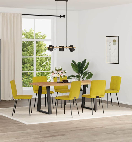 Esszimmerstühle 6 Stk. Gelb Samt
